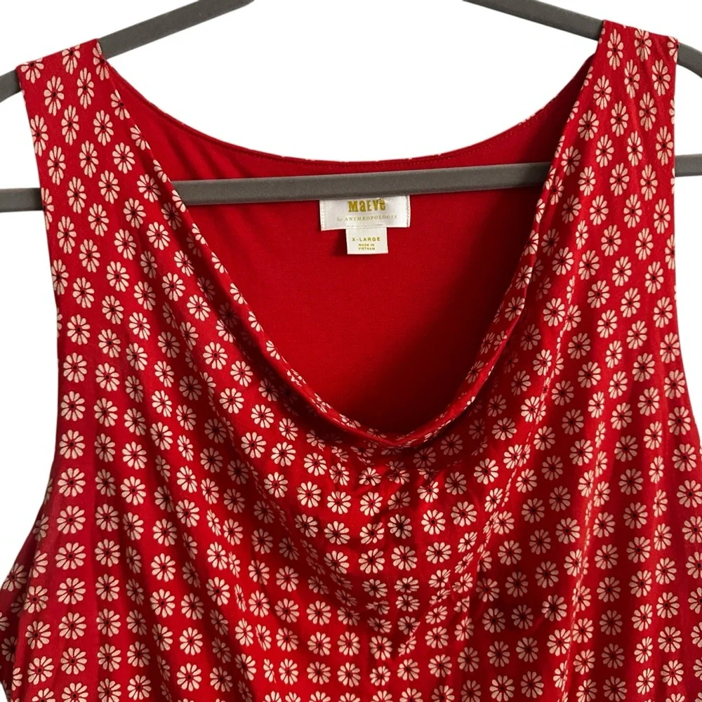 Maeve by Anthropologie Brianne Cowl Neck Daisy Print Dress, Size X-Large XL - Picture 3 of 12